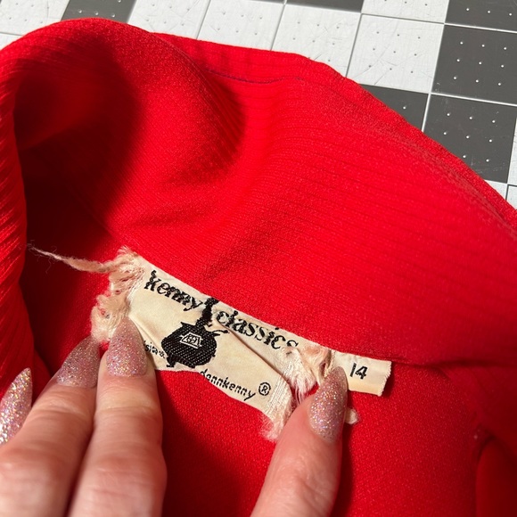 70s Kenny Classics Dagger Collar Zip Dress Large - Picture 4 of 7